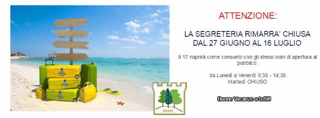 Attenzione: chiusura segreteria